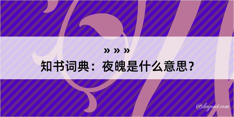 知书词典：夜魄是什么意思？