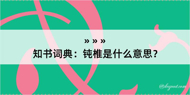 知书词典：钝椎是什么意思？