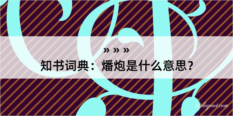 知书词典：燔炮是什么意思？