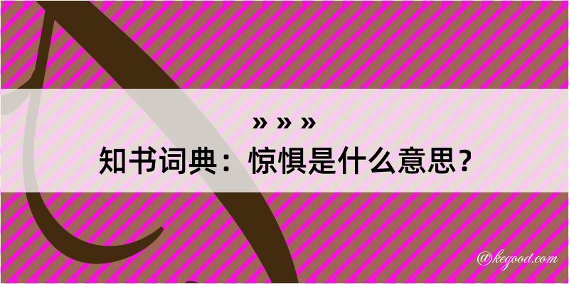 知书词典：惊惧是什么意思？