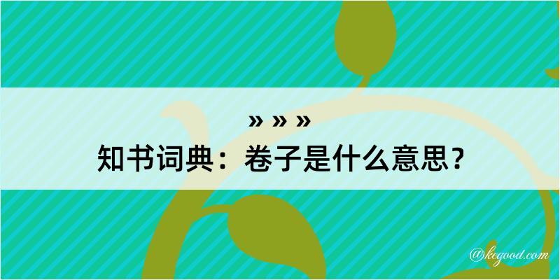 知书词典：卷子是什么意思？