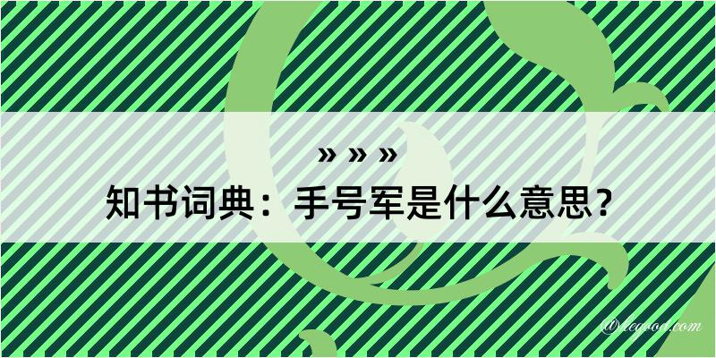 知书词典：手号军是什么意思？