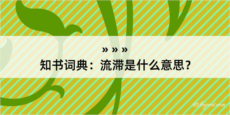 知书词典：流滞是什么意思？