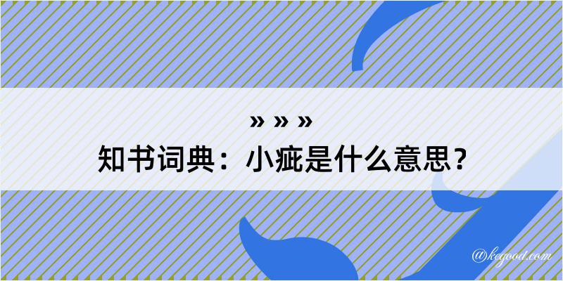 知书词典：小疵是什么意思？