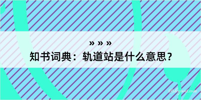 知书词典：轨道站是什么意思？