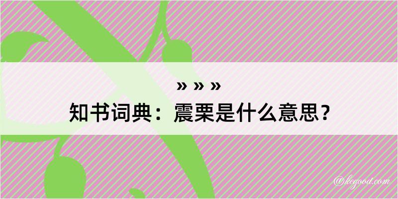 知书词典：震栗是什么意思？