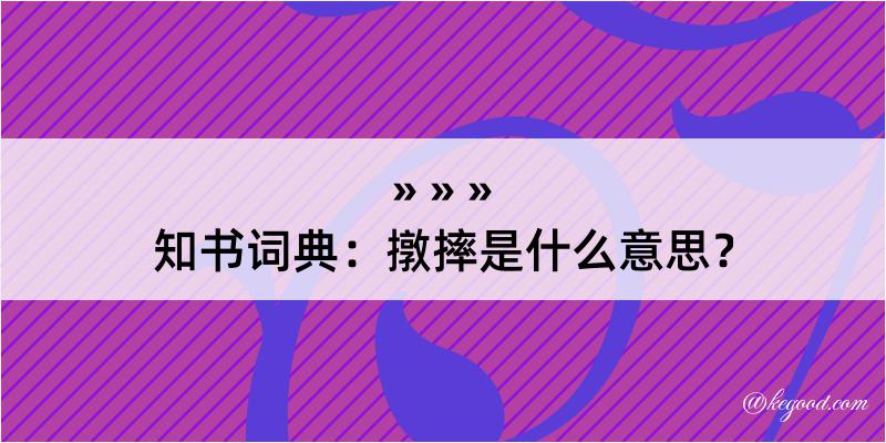 知书词典：撴摔是什么意思？