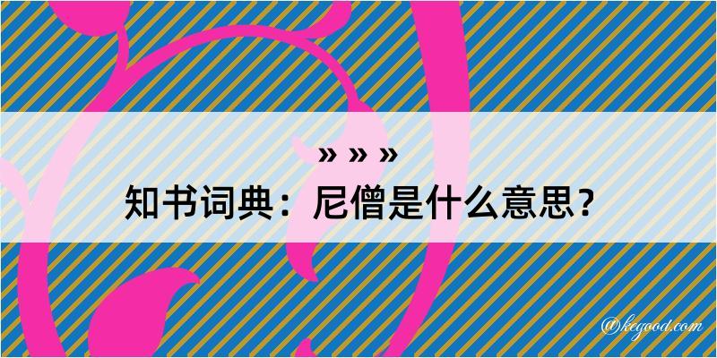 知书词典：尼僧是什么意思？