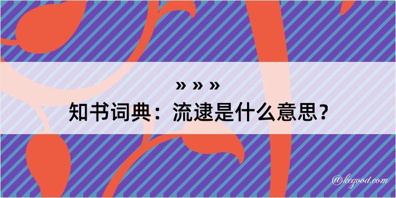 知书词典：流逮是什么意思？