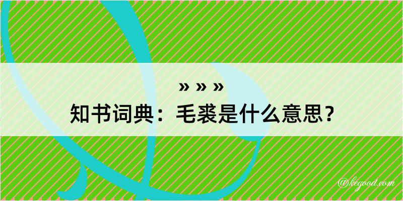 知书词典：毛裘是什么意思？