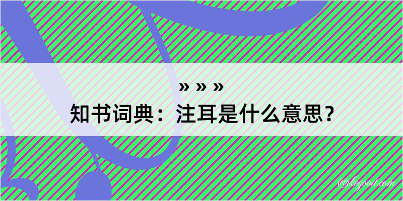 知书词典：注耳是什么意思？