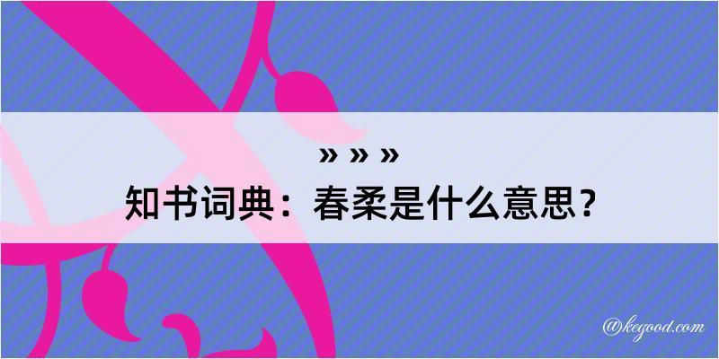 知书词典：春柔是什么意思？