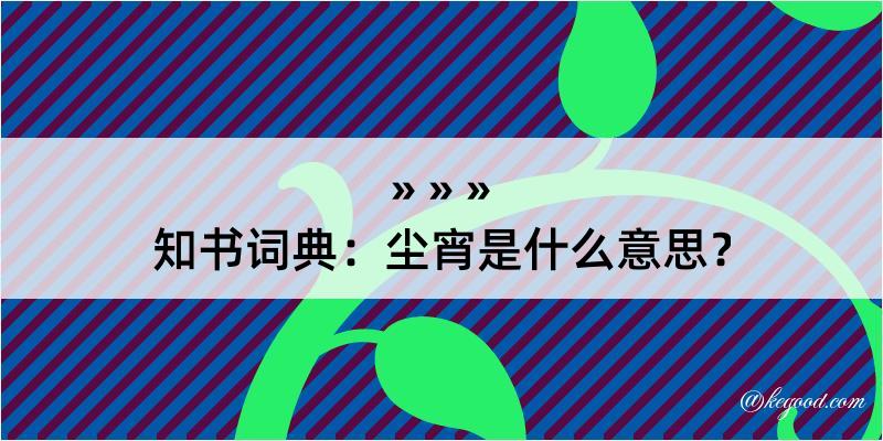 知书词典：尘宵是什么意思？