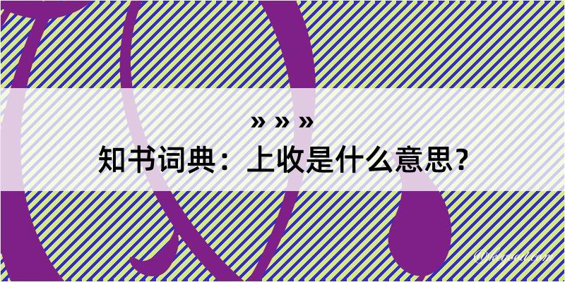 知书词典：上收是什么意思？