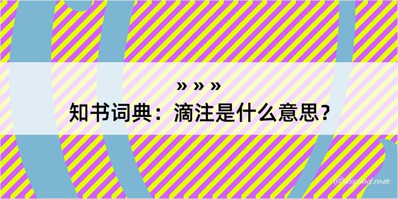 知书词典：滴注是什么意思？