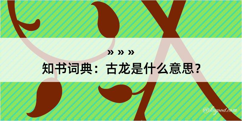 知书词典：古龙是什么意思？