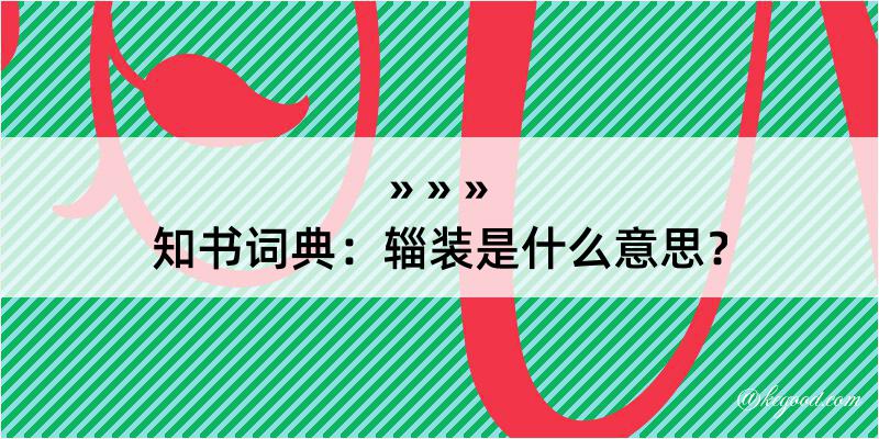 知书词典：辎装是什么意思？