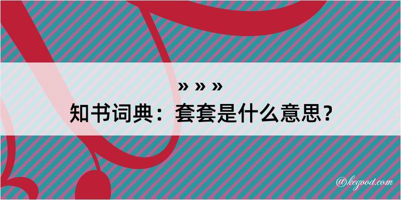 知书词典：套套是什么意思？