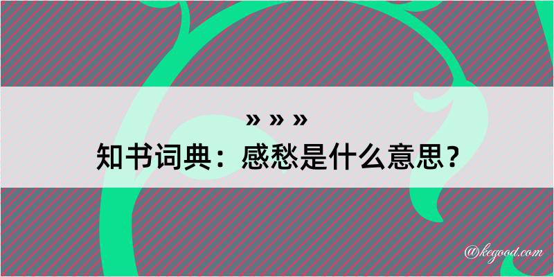 知书词典：感愁是什么意思？