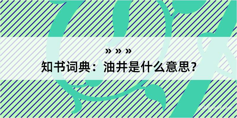 知书词典：油井是什么意思？