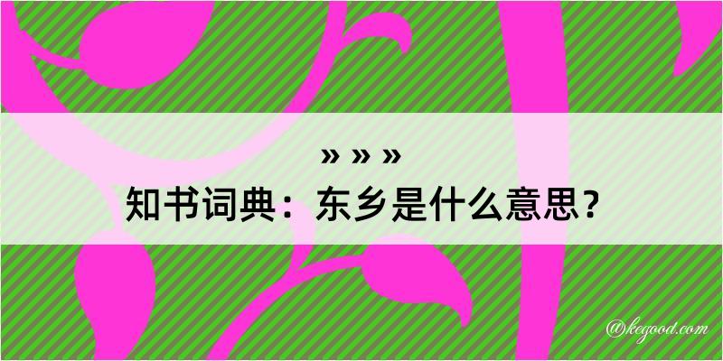 知书词典：东乡是什么意思？