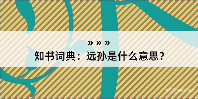 知书词典：远孙是什么意思？