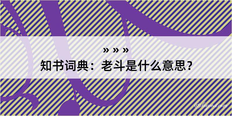 知书词典：老斗是什么意思？