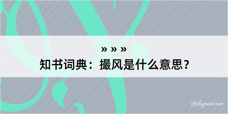 知书词典：撮风是什么意思？