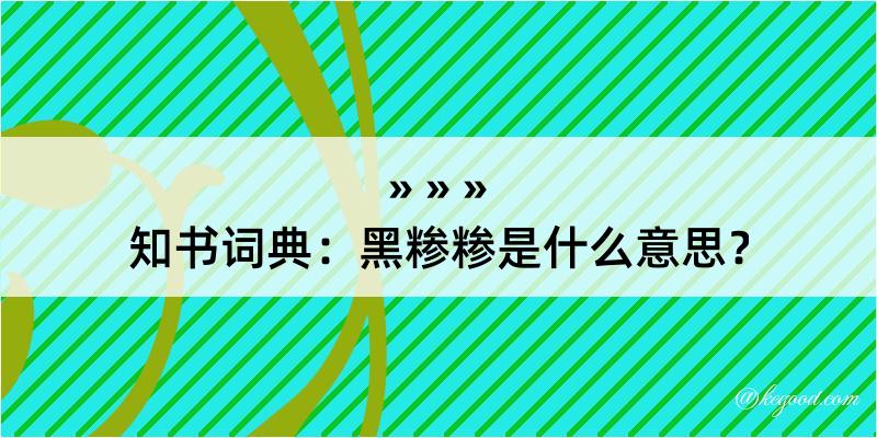 知书词典：黑糁糁是什么意思？