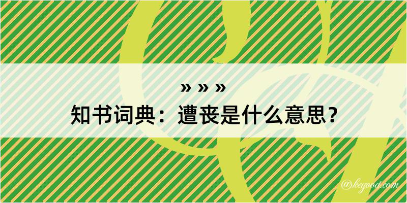 知书词典：遭丧是什么意思？