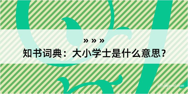 知书词典：大小学士是什么意思？