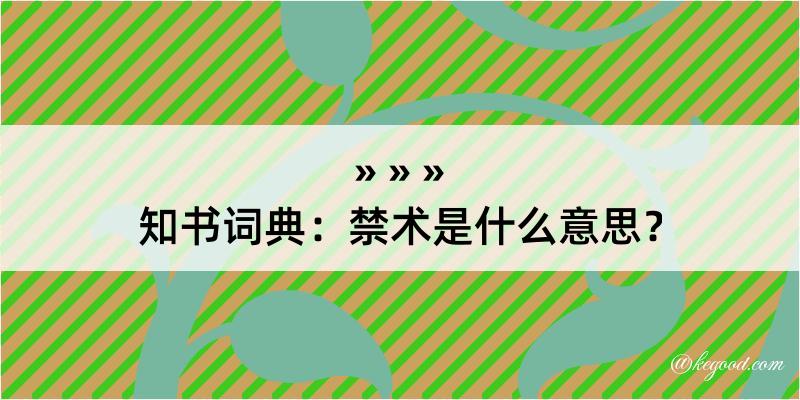 知书词典：禁术是什么意思？