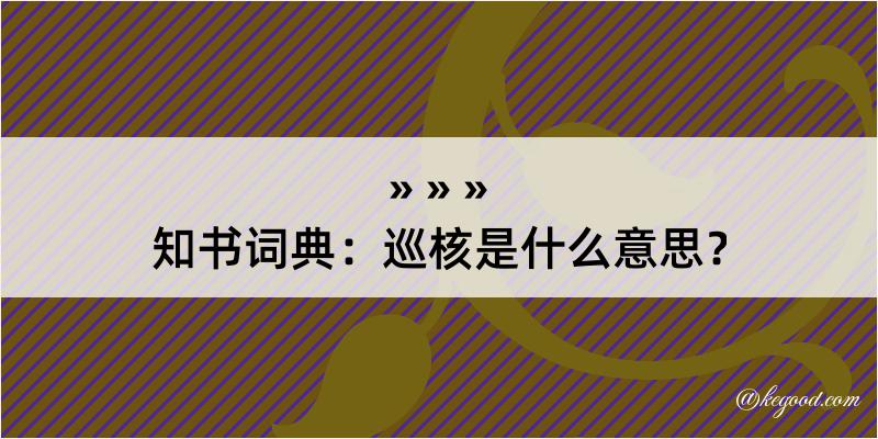 知书词典：巡核是什么意思？