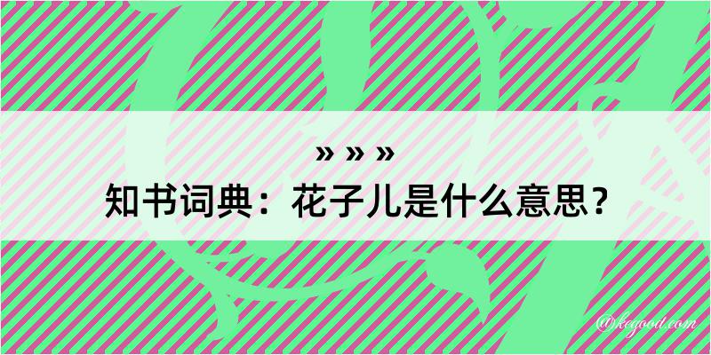 知书词典：花子儿是什么意思？