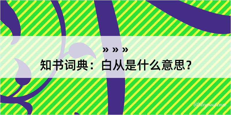 知书词典：白从是什么意思？