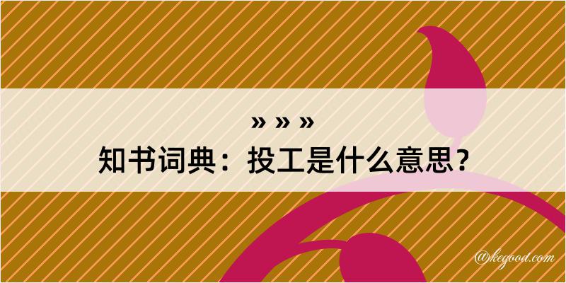 知书词典：投工是什么意思？