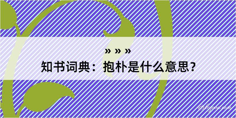 知书词典：抱朴是什么意思？