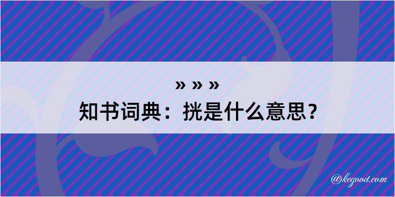 知书词典：挄是什么意思？