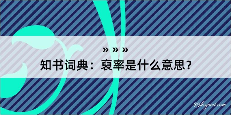 知书词典：裒率是什么意思？