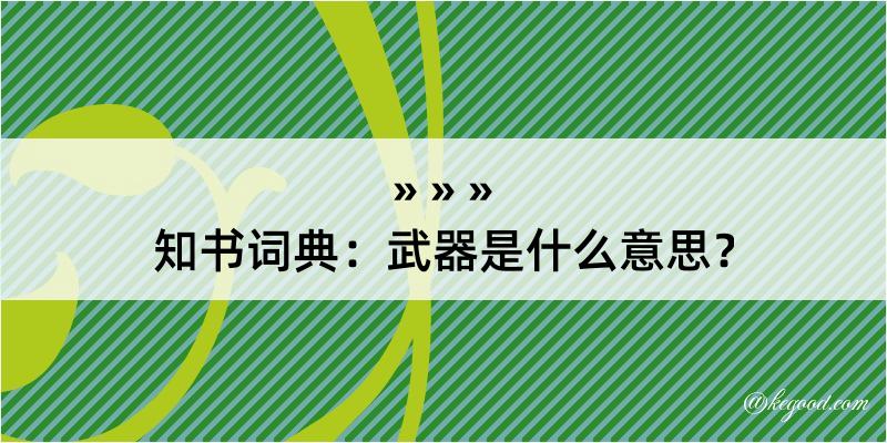 知书词典：武器是什么意思？