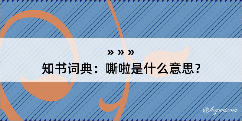 知书词典：嘶啦是什么意思？