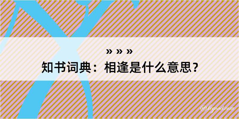 知书词典：相逢是什么意思？