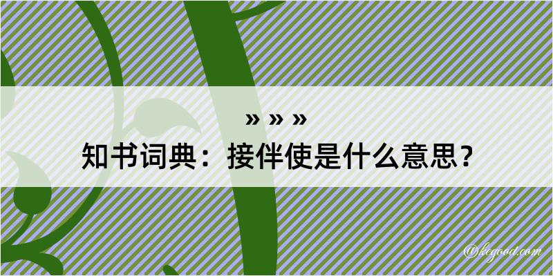 知书词典：接伴使是什么意思？