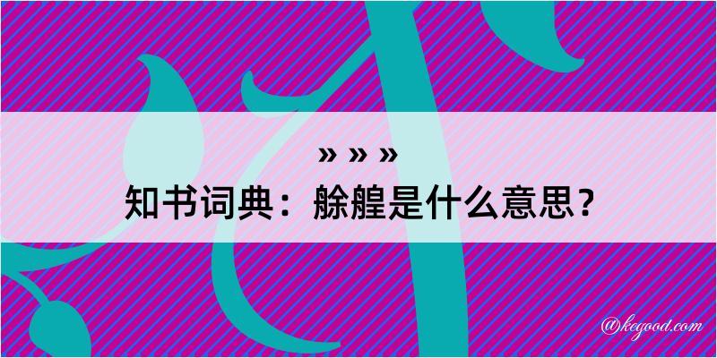 知书词典：艅艎是什么意思？