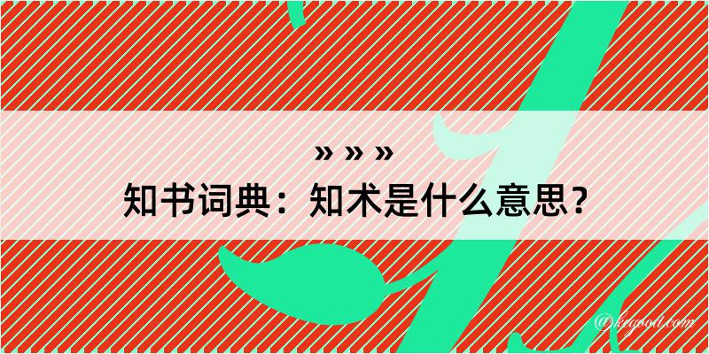 知书词典：知术是什么意思？