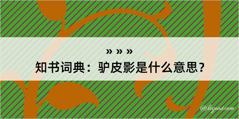 知书词典：驴皮影是什么意思？