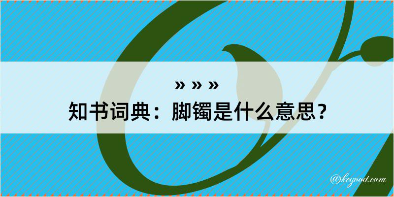 知书词典：脚镯是什么意思？