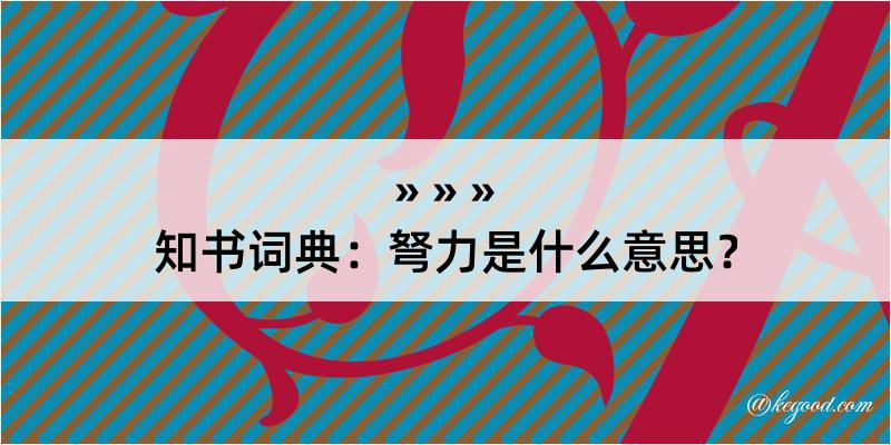 知书词典：弩力是什么意思？