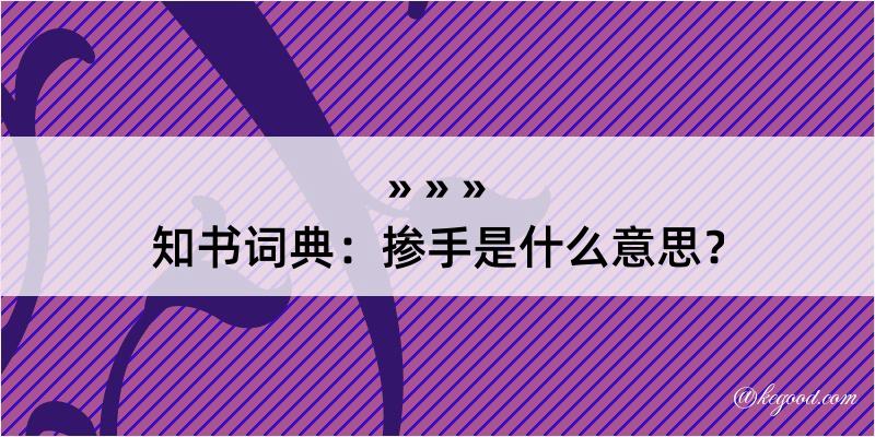 知书词典：掺手是什么意思？