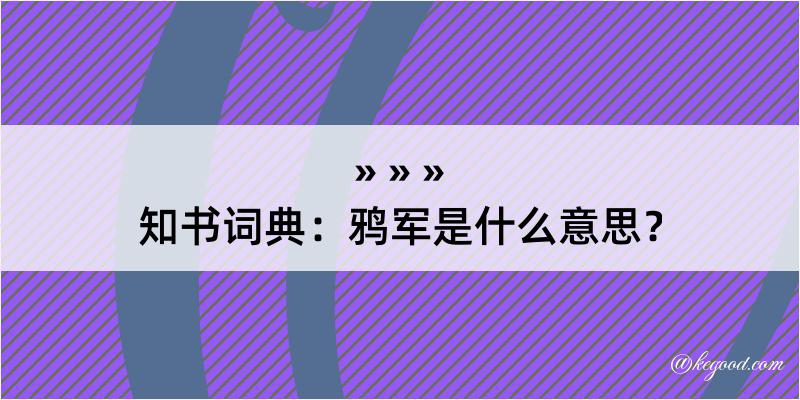 知书词典：鸦军是什么意思？